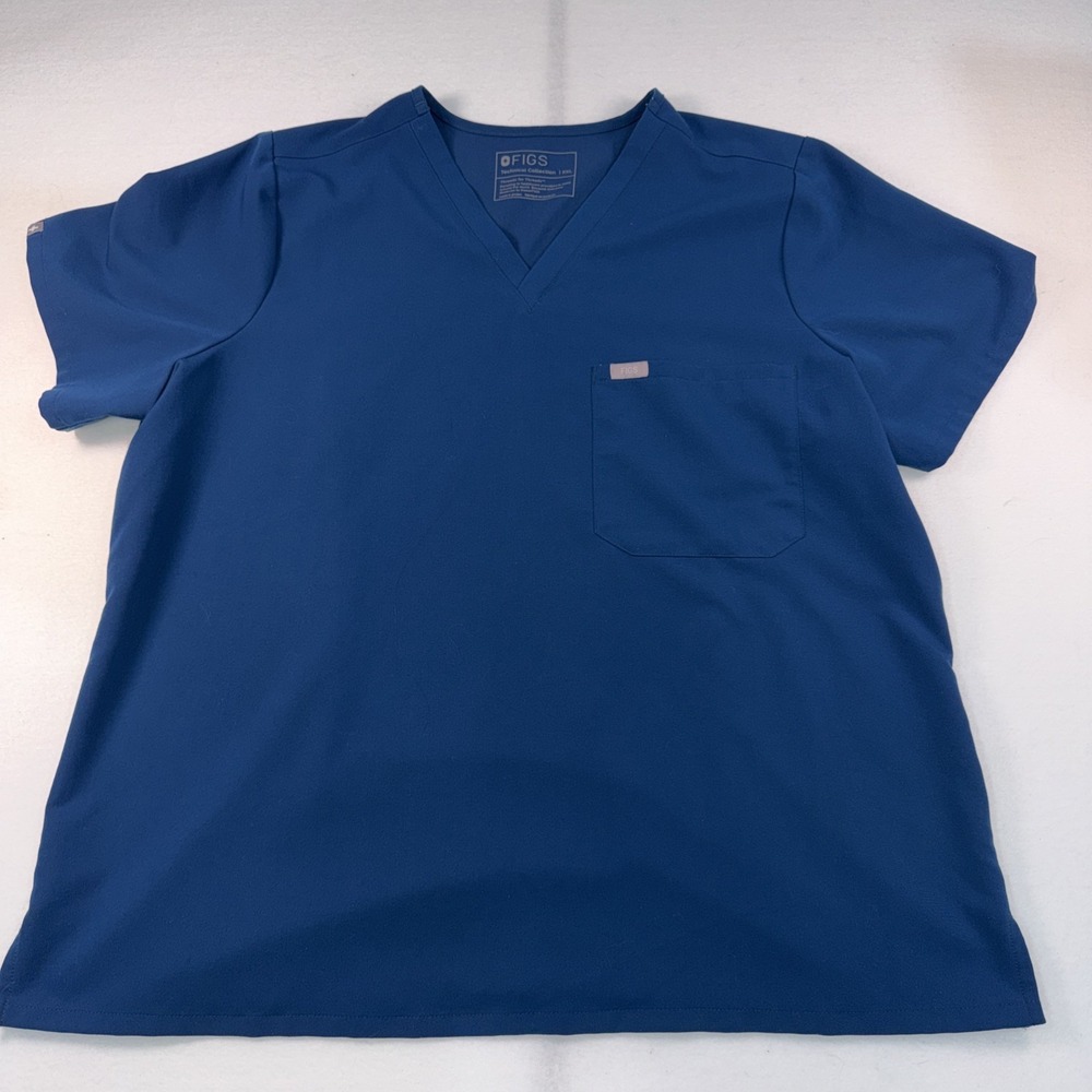 Figs Catarina Dark Teal Blue Scrub Top Women's Size XXL PO# 5620